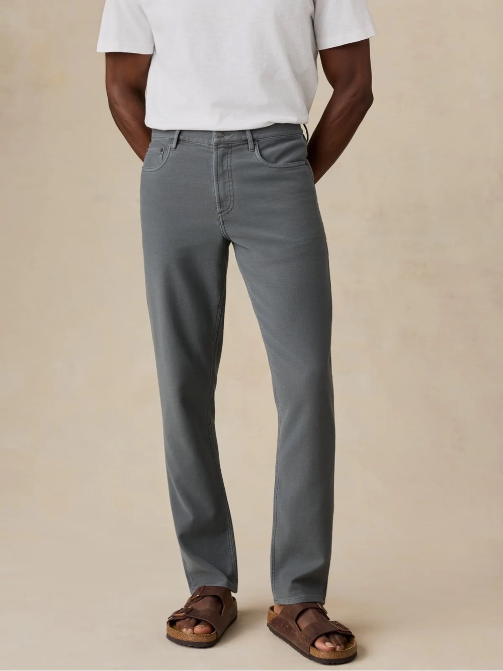 Faherty Stretch Terry 5-Pocket Pant - Slate